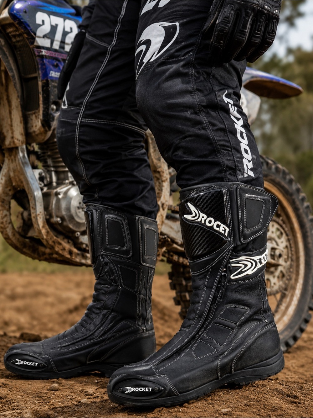 JOE ROCKET Black Motorcycle Racing Boots 9